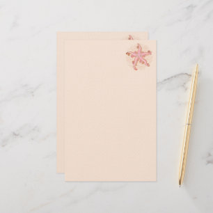 Starfish and Coral Pink Pastel Pattern Stationery