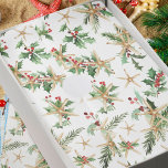 Starfish and Holly Tropical Christmas Beach  Tissue Paper<br><div class="desc">This tropical beach themed Christmas tissue paper features a coastal pattern of starfish,  holly leaves and berries,  and pine sprigs,  on a white background.</div>