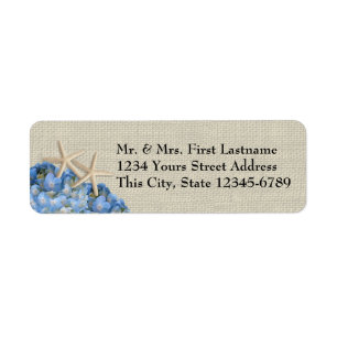 Starfish and Hydrangeas Return Address Label