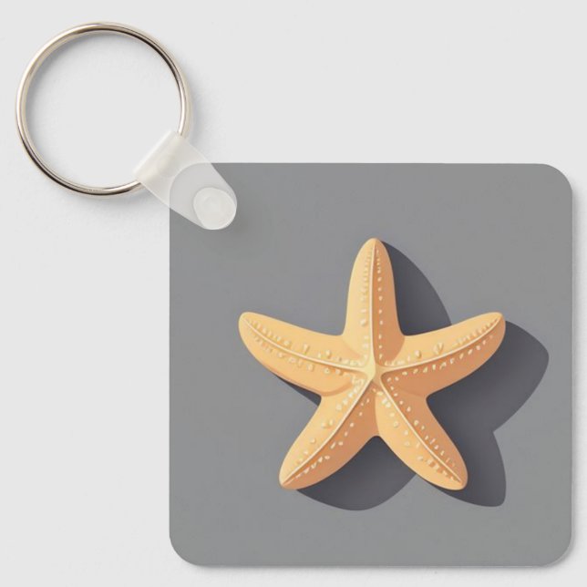 Starfish and Its Shadow Key Ring (Front)