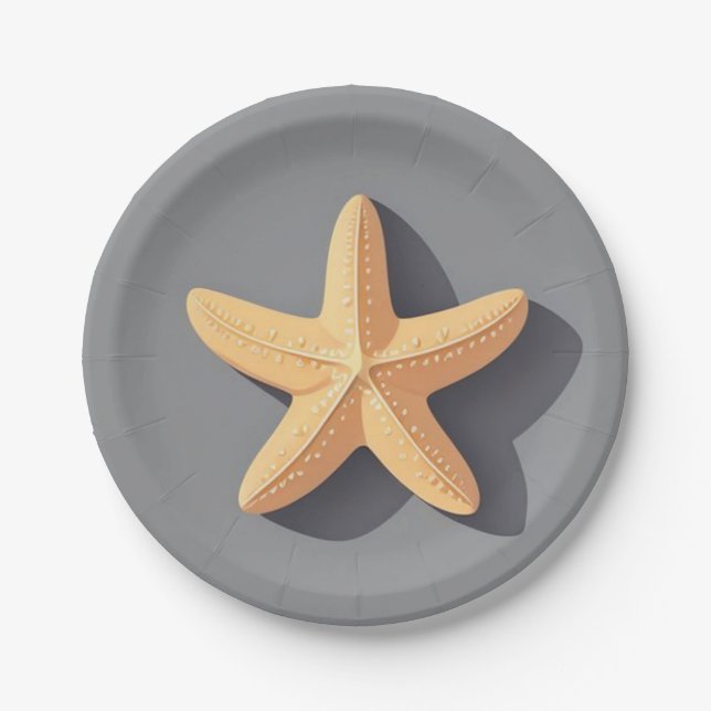 Starfish and Its Shadow Paper Plate (Front)