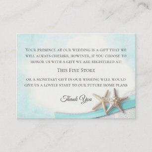 Starfish and Lace Vintage Beach Wishing Well Enclosure Card