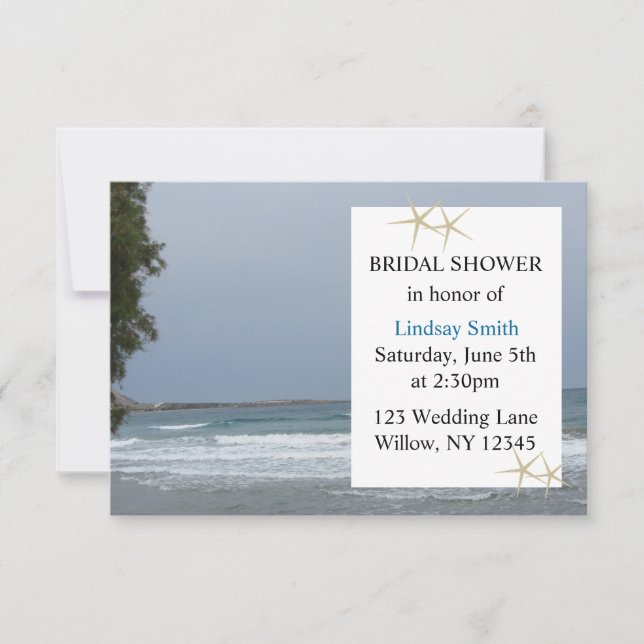 Starfish and Ocean Bridal Shower Invitation (Front)