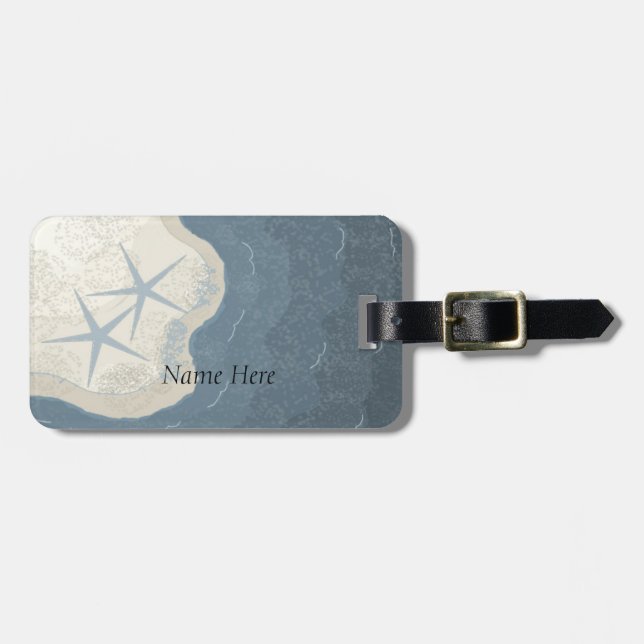 Starfish and Ocean Luggage Tag (Front Horizontal)