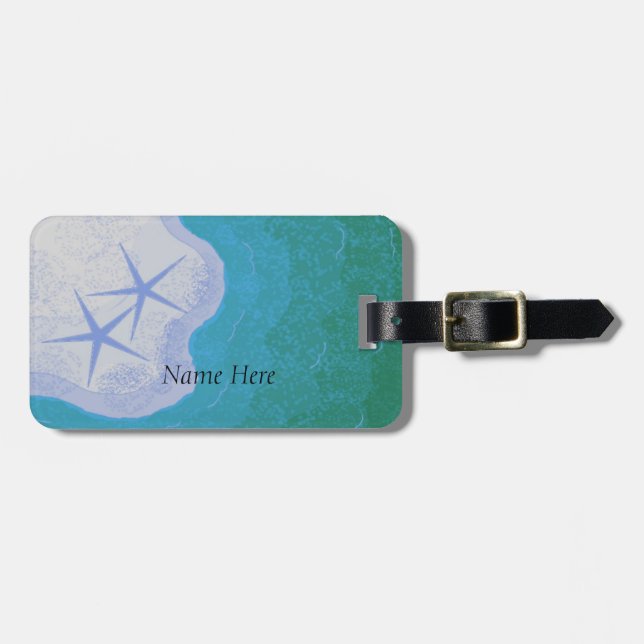 Starfish and Ocean Luggage Tag (Front Horizontal)