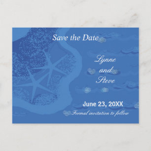 Starfish and Ocean Save the Date Announcement Postcard