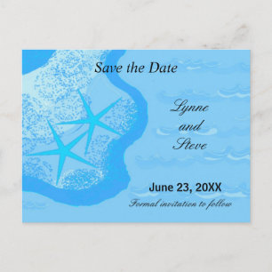 Starfish and Ocean Save the Date Announcement Postcard