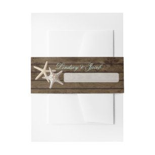 Starfish and Ocean Wood Invitation Belly Band