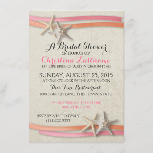 Starfish and Ribbon Bridal Shower Invitation