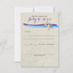 Starfish and Ribbon D Purple Blue Beach Response