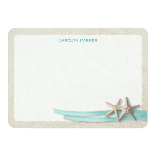 Starfish and Ribbon Flat Card Thank You