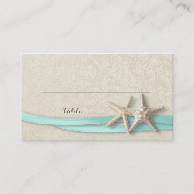 Starfish and Ribbon Place card (Front)
