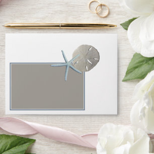 Starfish and Sand Dollar - Beach Wedding Envelope