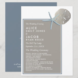 Starfish and Sand Dollar - Beach Wedding Program