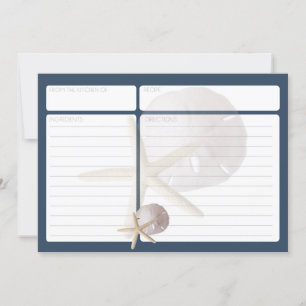 Starfish and Sand Dollar Recipe Card