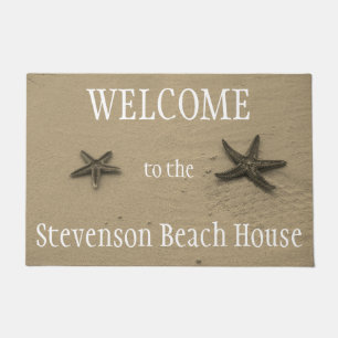 Starfish and Sand Ocean Summer Beach House Welcome Doormat