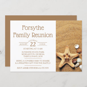 Starfish And Seashells Beach Family Reunion Invitation