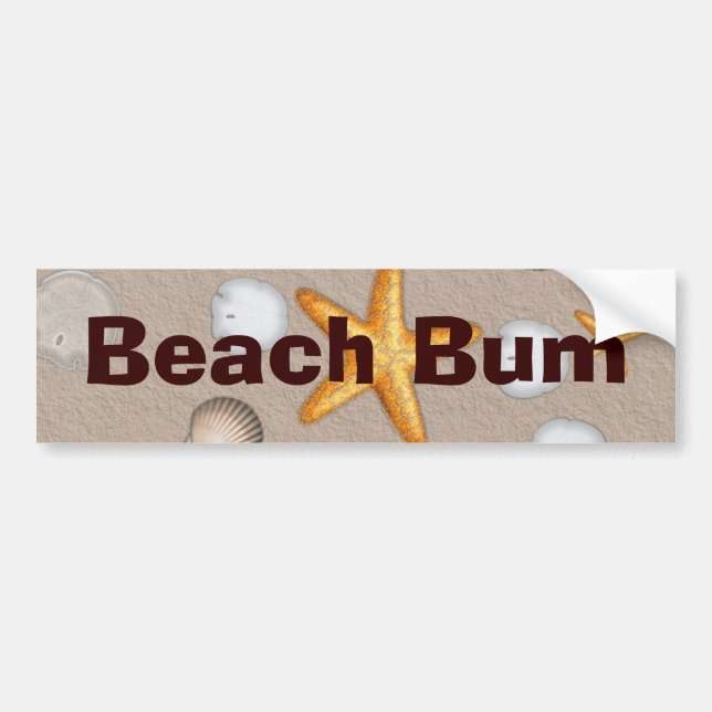 Starfish and Seashells Beach Theme Gifts Bumper Sticker (Front)