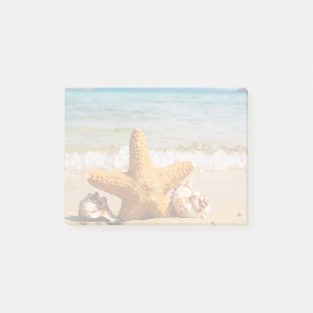 Starfish and Seashells on the Beach Post-it Notes (Front)
