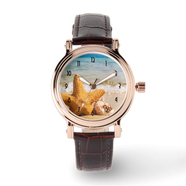 Starfish and Seashells on the Beach Watch (Front)