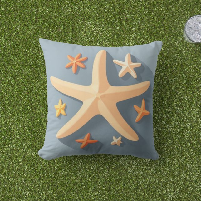 Starfish and the Small Ones Cushion (Grass)