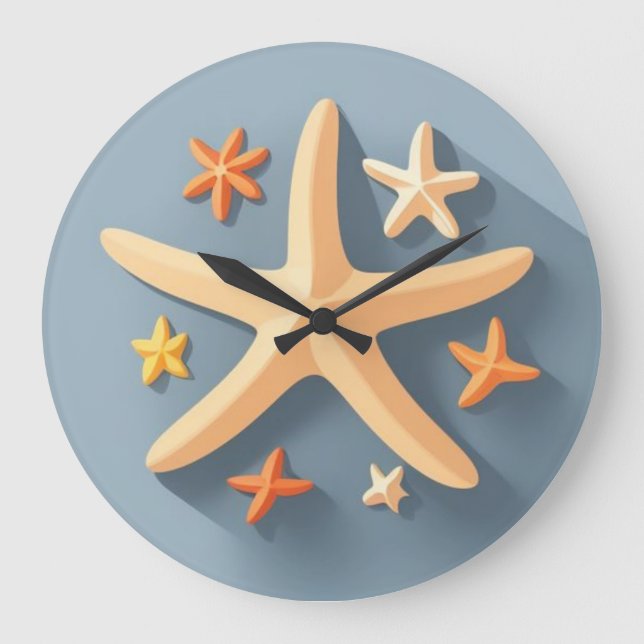 Starfish and the Small Ones Large Clock (Front)