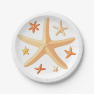Starfish and the Small Ones Paper Plate
