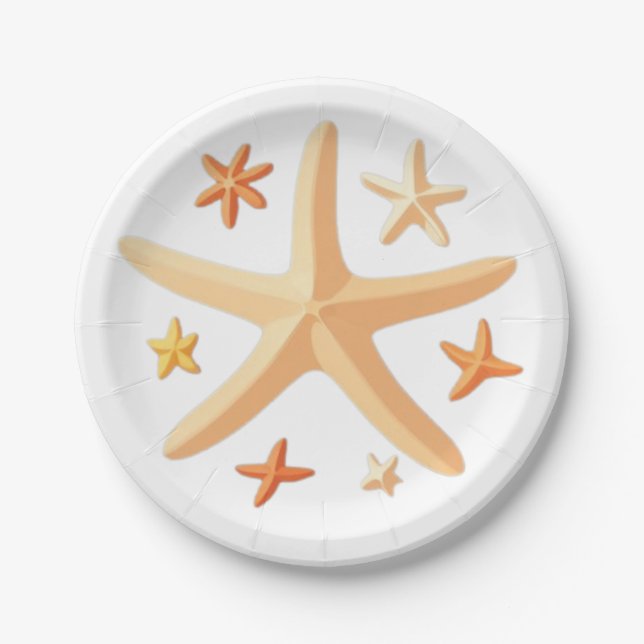 Starfish and the Small Ones Paper Plate (Front)