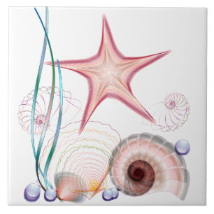 Starfish, Aqua  Beach Summer Tile