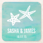 Starfish Aqua Beach Wedding Coasters