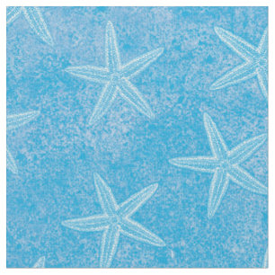 Starfish Aqua Blue Fabric