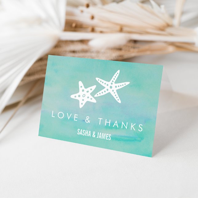 Starfish Aqua Wedding Thank You Cards (Creator Uploaded)