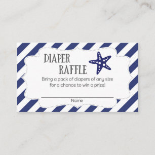 Starfish Baby Shower Diaper Raffle Tickets Enclosure Card