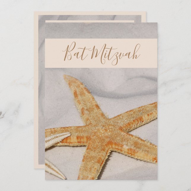 Starfish Bat Mitzvah Invitation (Front/Back)