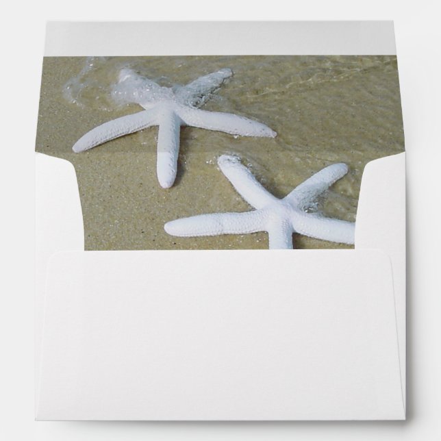 Starfish Beach 5x7 Wedding Invitation Envelope (Back (Bottom))