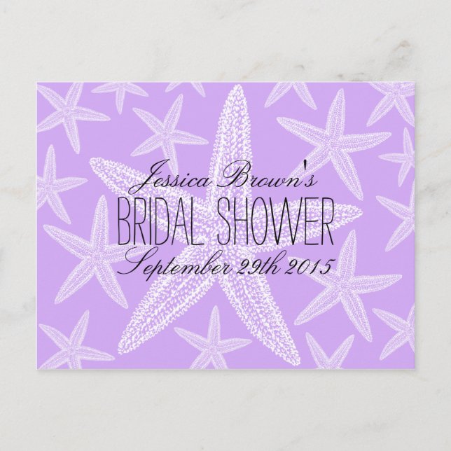 Starfish Beach Bridal Shower Recipe Cards (Front)