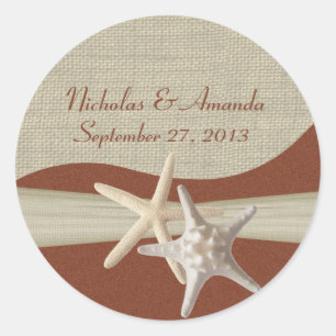 Starfish Beach Classic Round Sticker