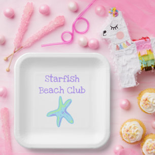 Starfish Beach Club Paper Plate
