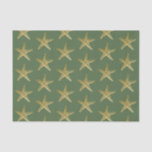 Starfish Beach Coast Christmas Seashell Gold Green Tissue Paper<br><div class="desc">Beachy Christmas Tissue Paper with a gold starfish on a festive green background. The tropical design is a unique way to celebrate a holiday on the coast. Other colours and matching accessories available in the Paper Grape Destinations Shop.</div>