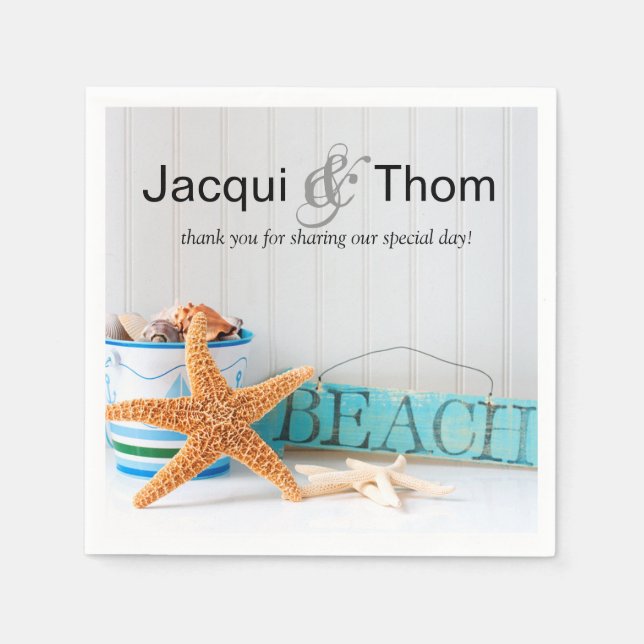 Starfish Beach Cocktail Party Napkin (Front)