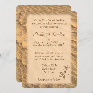 Starfish Beach Destination Wedding  Invitation
