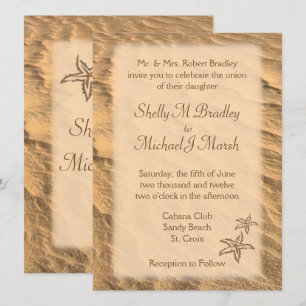Starfish Beach Destination Wedding  Invitation