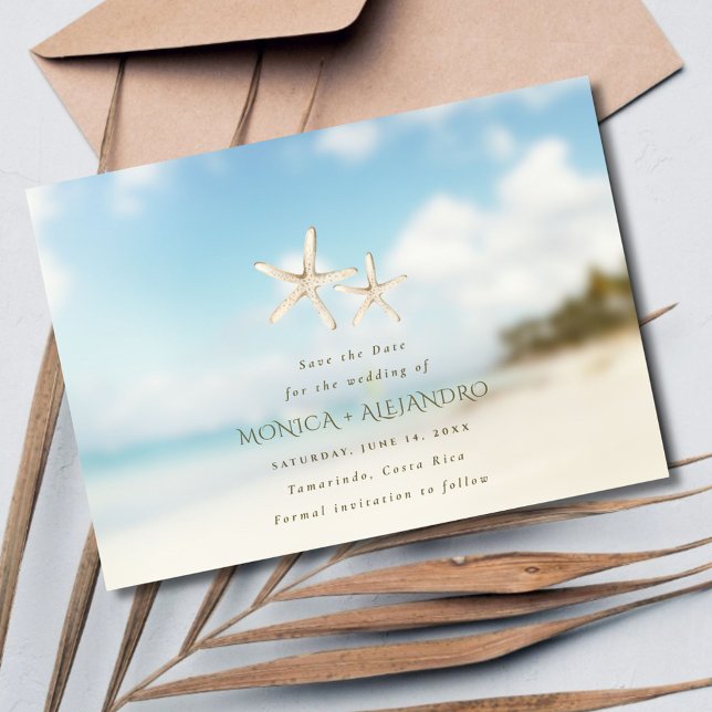 Starfish Beach Destination Wedding Photo  Save The Date (Starfish Beach Destination Wedding Photo Save The Date)