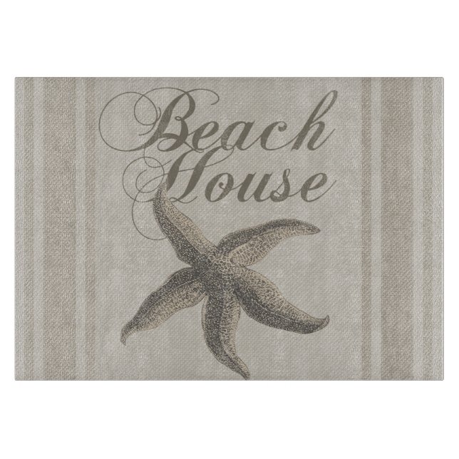 Starfish Beach House Seashore Coastal Cutting Board (Front)