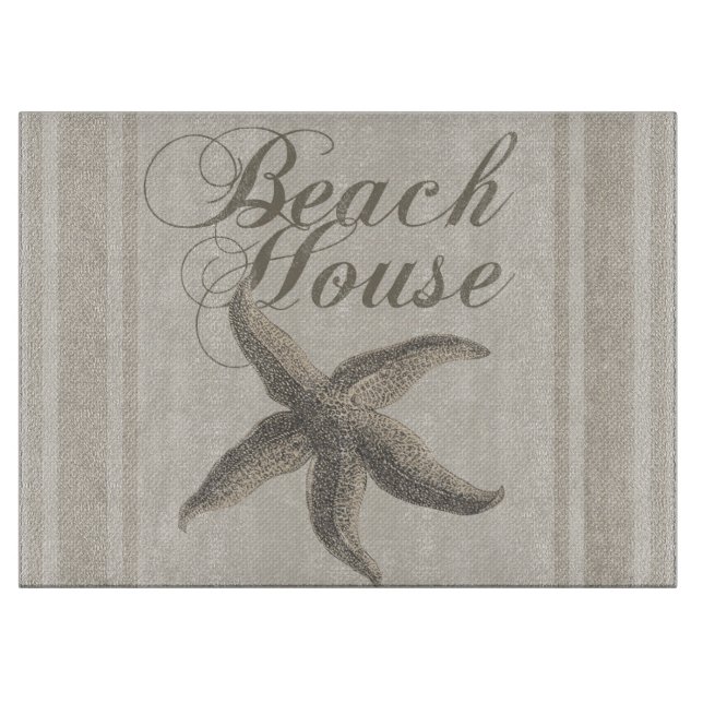 Starfish Beach House Seashore Coastal Cutting Board (Front)