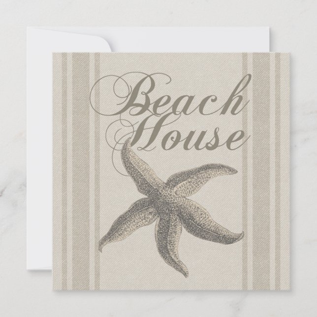 Starfish Beach House Seashore Coastal Invitation (Front)