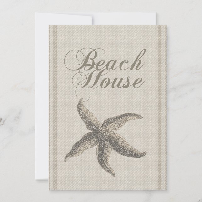 Starfish Beach House Seashore Coastal Invitation (Front)