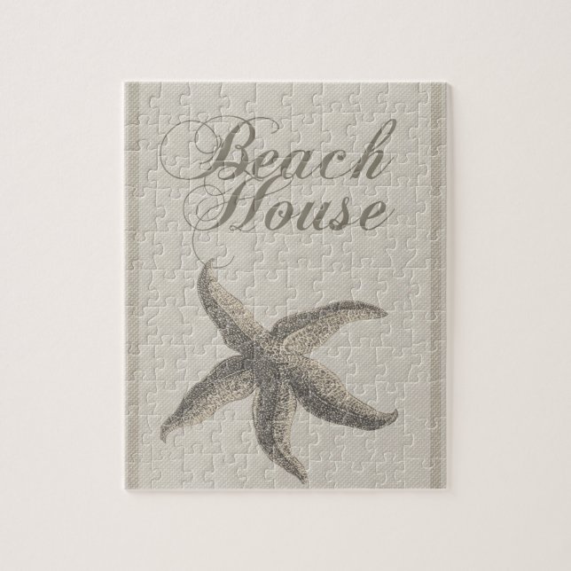 Starfish Beach House Seashore Coastal Jigsaw Puzzle (Vertical)