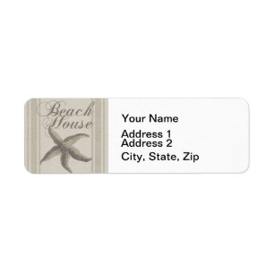 Starfish Beach House Seashore Coastal Return Address Label