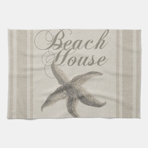 Starfish Beach House Seashore Coastal Tea Towel